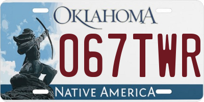 OK license plate 067TWR