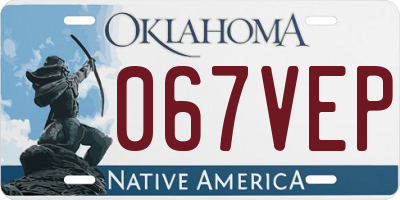 OK license plate 067VEP