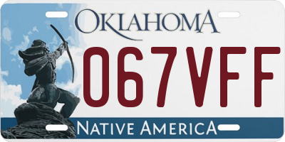 OK license plate 067VFF