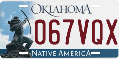 OK license plate 067VQX