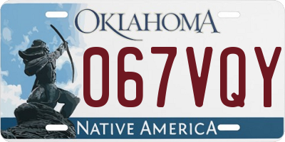OK license plate 067VQY