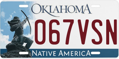 OK license plate 067VSN