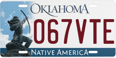 OK license plate 067VTE