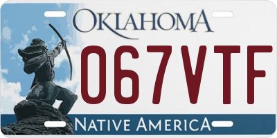 OK license plate 067VTF
