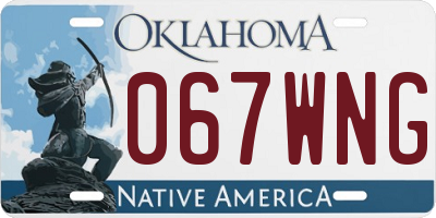 OK license plate 067WNG