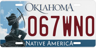 OK license plate 067WNO