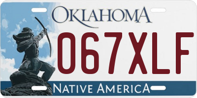 OK license plate 067XLF