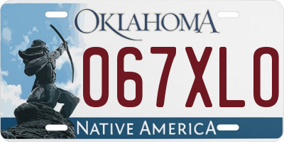 OK license plate 067XLO