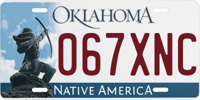 OK license plate 067XNC