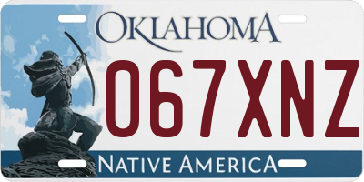 OK license plate 067XNZ