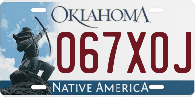 OK license plate 067XOJ