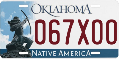 OK license plate 067XOO