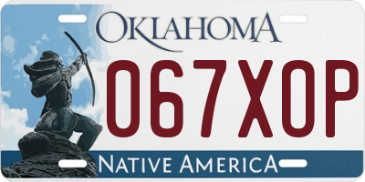 OK license plate 067XOP