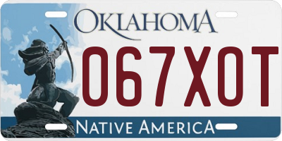 OK license plate 067XOT