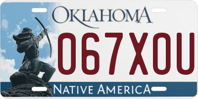 OK license plate 067XOU