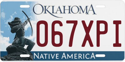 OK license plate 067XPI