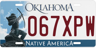OK license plate 067XPW