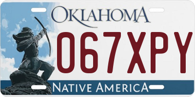 OK license plate 067XPY