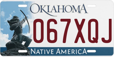 OK license plate 067XQJ