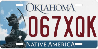 OK license plate 067XQK