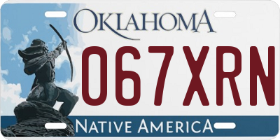 OK license plate 067XRN