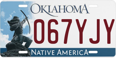 OK license plate 067YJY