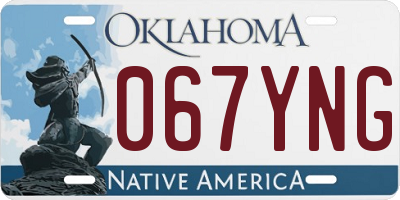 OK license plate 067YNG