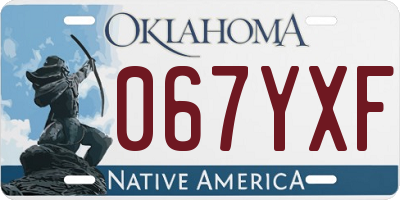 OK license plate 067YXF