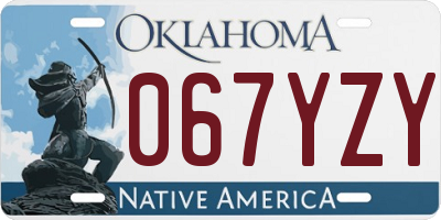 OK license plate 067YZY
