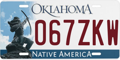 OK license plate 067ZKW
