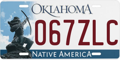 OK license plate 067ZLC
