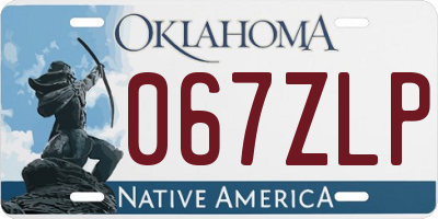 OK license plate 067ZLP