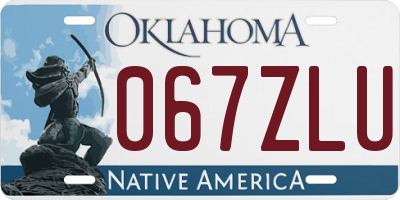 OK license plate 067ZLU