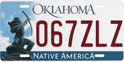OK license plate 067ZLZ