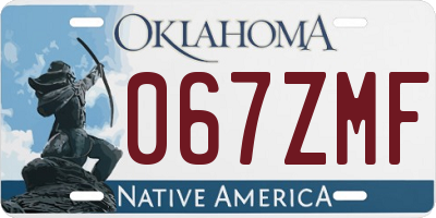 OK license plate 067ZMF