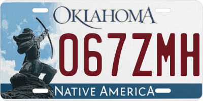 OK license plate 067ZMH