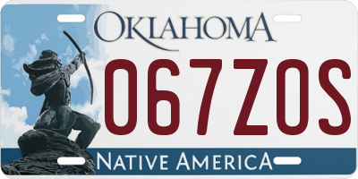 OK license plate 067ZOS