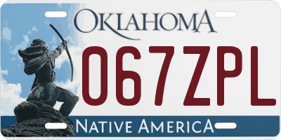OK license plate 067ZPL