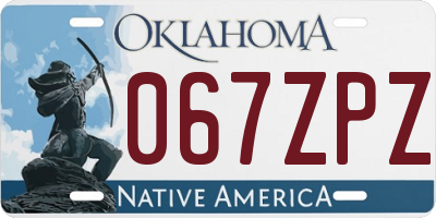OK license plate 067ZPZ