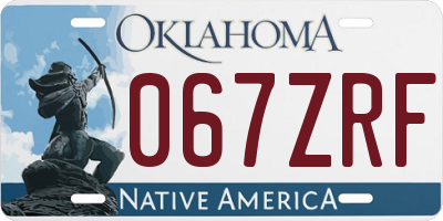 OK license plate 067ZRF