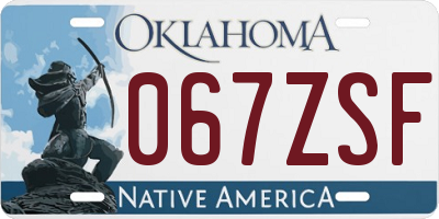 OK license plate 067ZSF