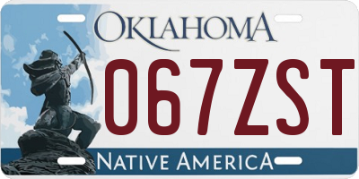 OK license plate 067ZST