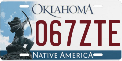 OK license plate 067ZTE
