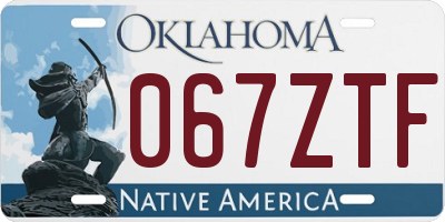 OK license plate 067ZTF