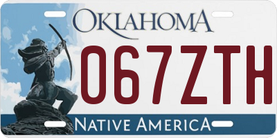 OK license plate 067ZTH