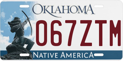 OK license plate 067ZTM