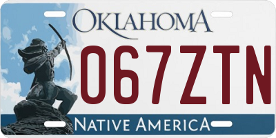 OK license plate 067ZTN