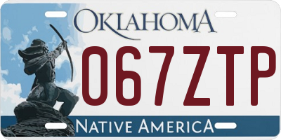OK license plate 067ZTP