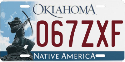 OK license plate 067ZXF