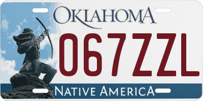 OK license plate 067ZZL